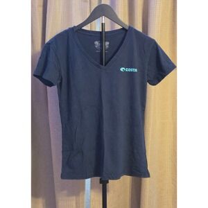Costa Short Sleeve V-Neck T-Shirt Women's Size Small Navy